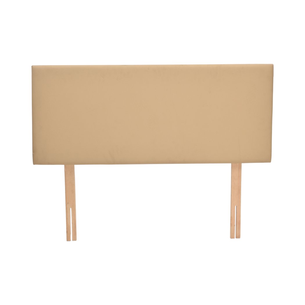 PU Leather Bed Headboard with Wooden Legs in King Size in Cream Colour Levede