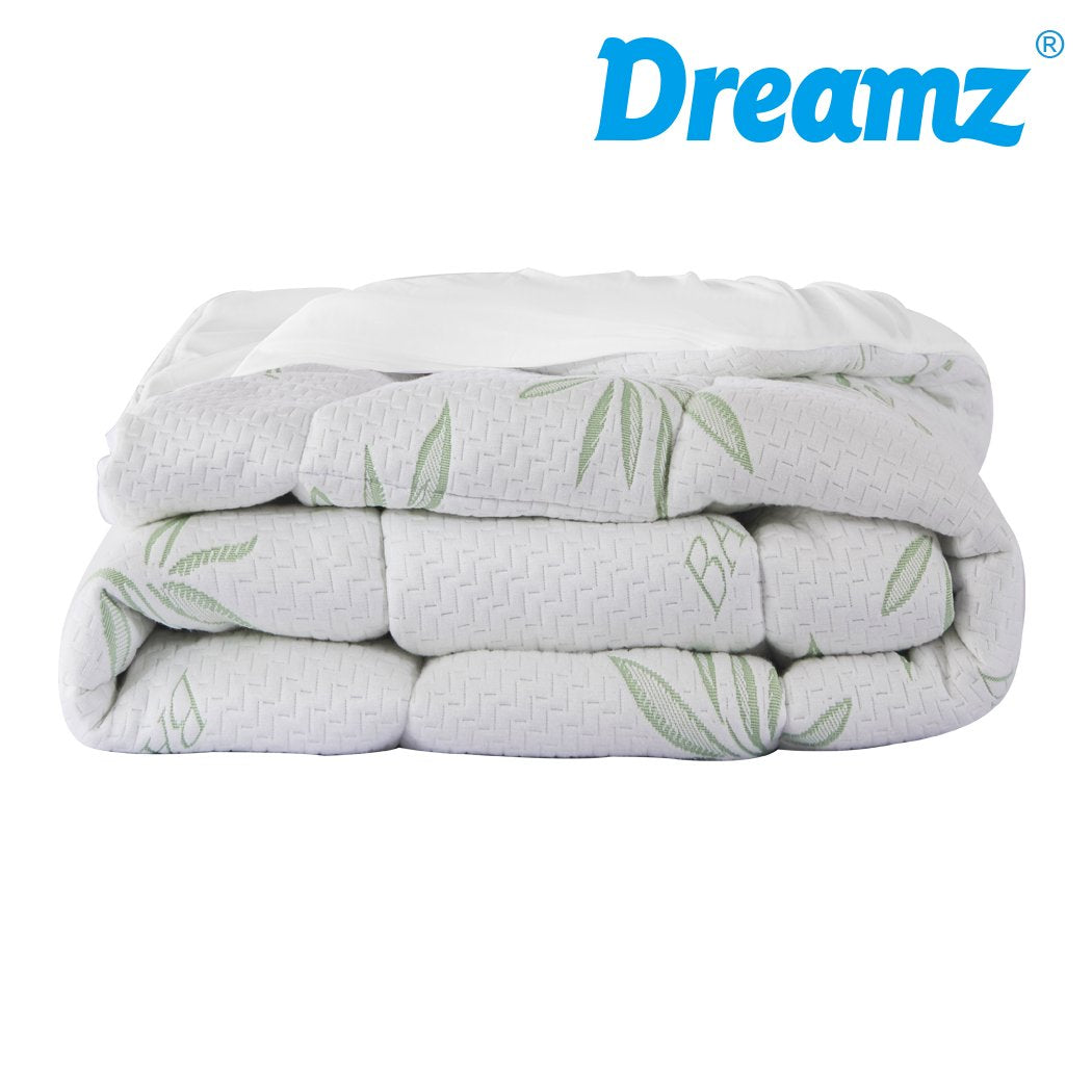 Bamboo Pillowtop Mattress Topper Protector Waterproof Cool Cover King Dreamz