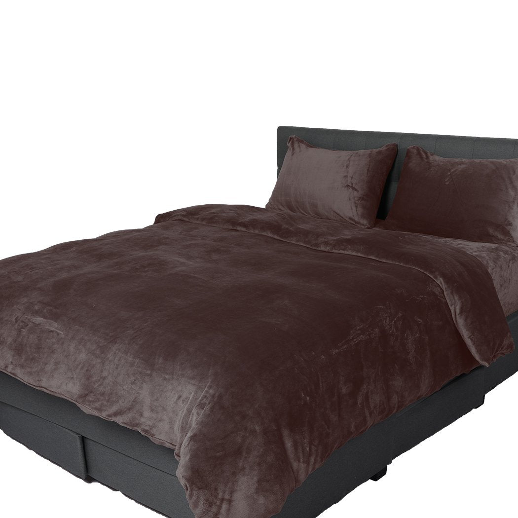 Luxury Flannel Quilt Cover with Pillowcase Mink King Big Bedding Australia