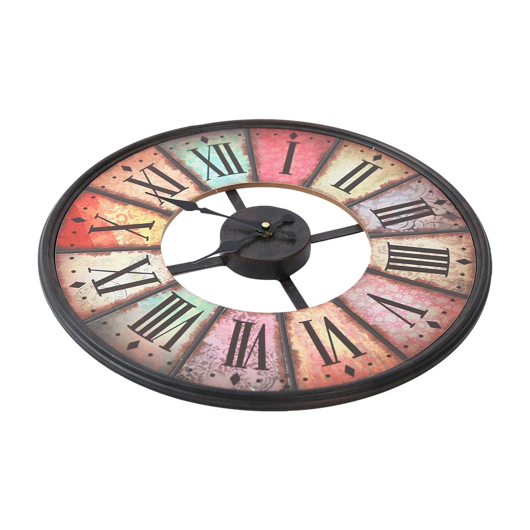Vintage Chic Wooden Shabby Large Wall Clock Art Round Oversized Digital French Big Bedding Australia
