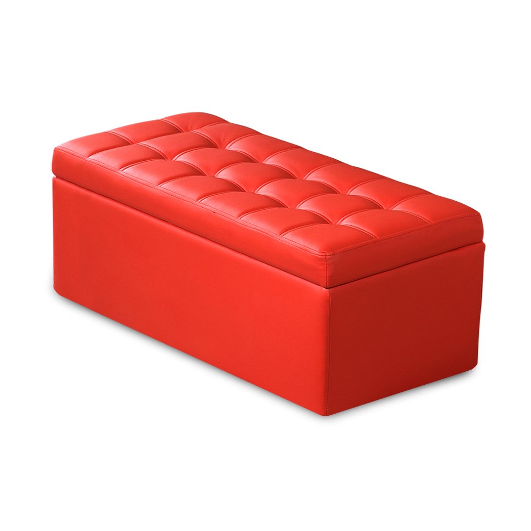 Blanket Box Storage Ottoman PU Leather Fabric Chest Toy Clothes Foot Stool Bed Big Bedding Australia