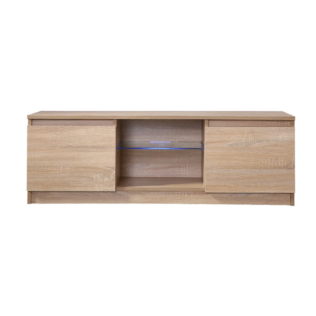 2x  TV Cabinet Entertainment Stand Units LED Line Shelf Storage Furniture Levede