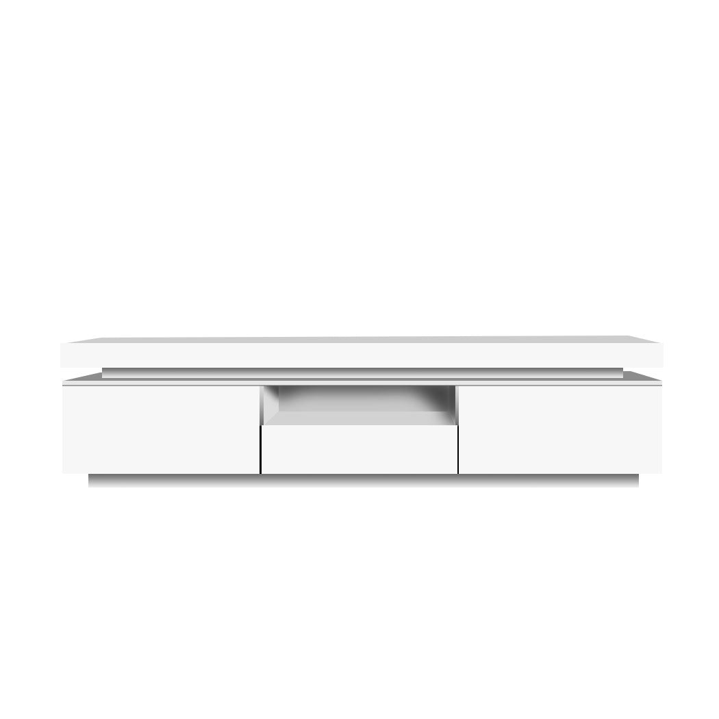 TV Cabinet Entertainment Unit Stand RGB LED Furniture Wooden Shelf 180cm Levede