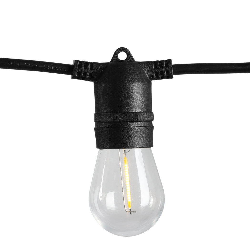 17m Festoon String Lights Solar Powered Xmas Party Waterproof outdoor Big Bedding Australia
