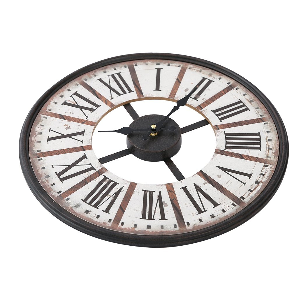 Vintage Chic Wooden Shabby Large Wall Clock Art Round Oversized Digital French Big Bedding Australia