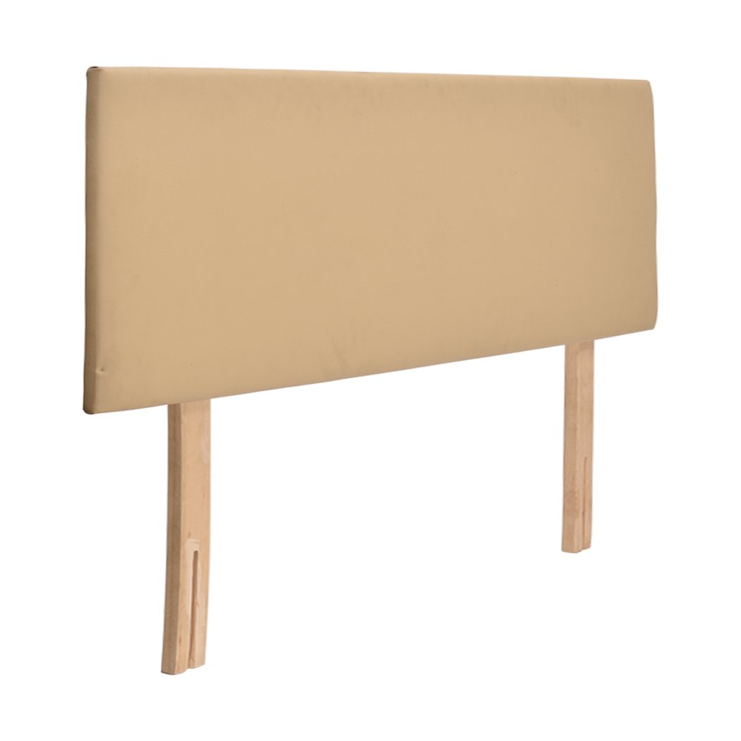 PU Leather Bed Headboard with Wooden Legs in King Size in Cream Colour Levede