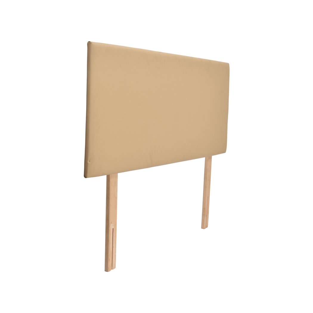 Bed Frame Bed head PU Leather With Wooden Leg Single Size Levede