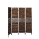 4 Panel Room Divider Folding Screen Privacy Dividers Stand Wood Brown Big Bedding Australia