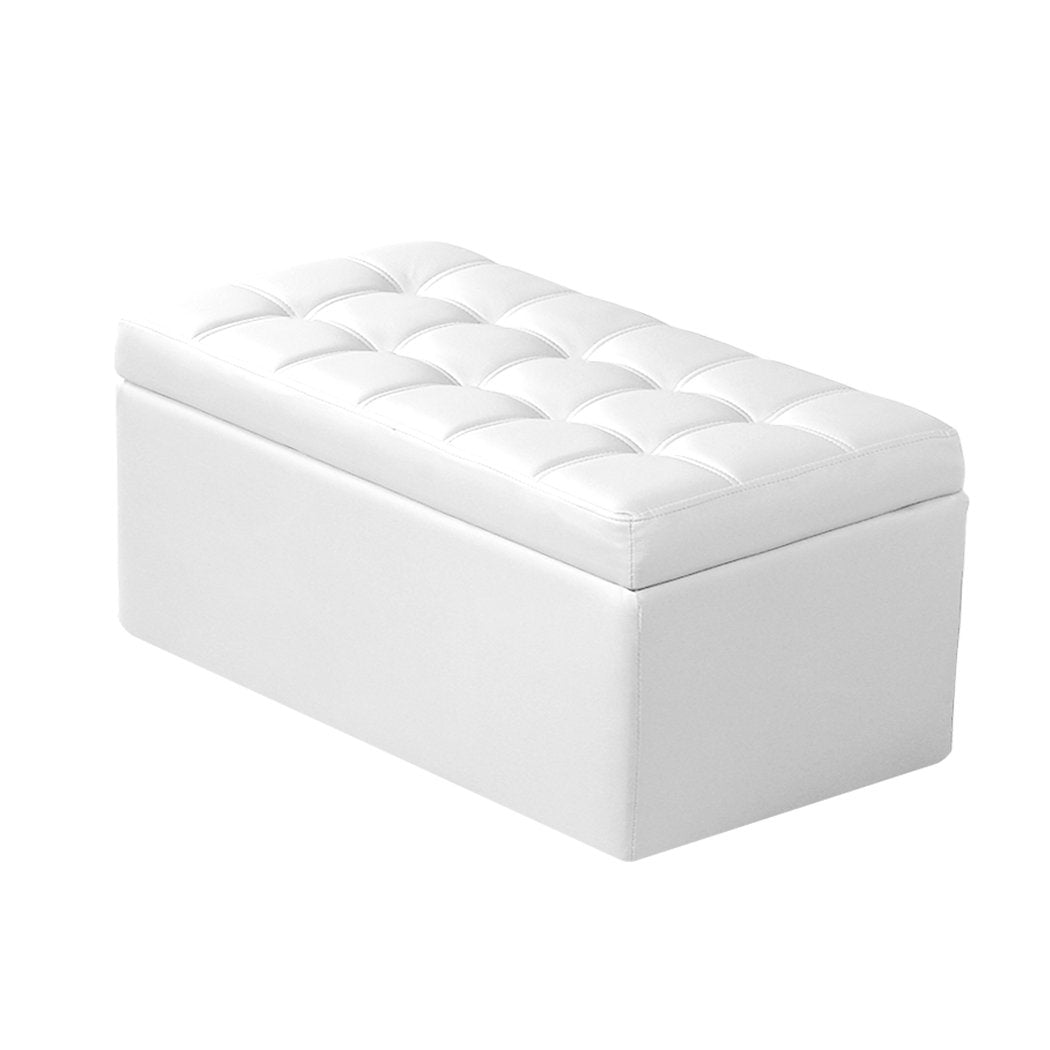 Blanket Box Storage Ottoman PU Leather Fabric Chest Toy Clothes Foot Stool Bed Big Bedding Australia