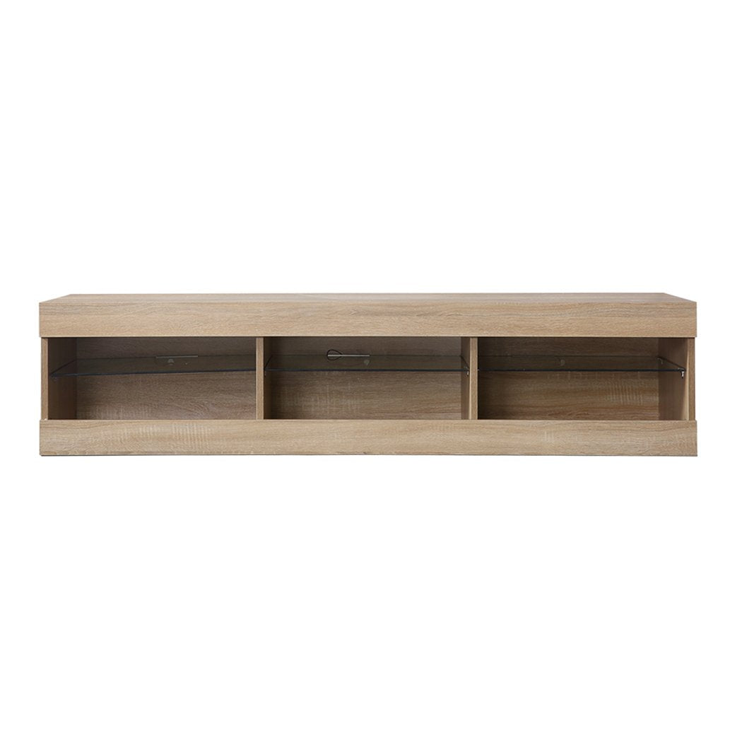TV Cabinet LED Entertainment Unit Storage Stand Cabinets Modern Wood Oak Levede
