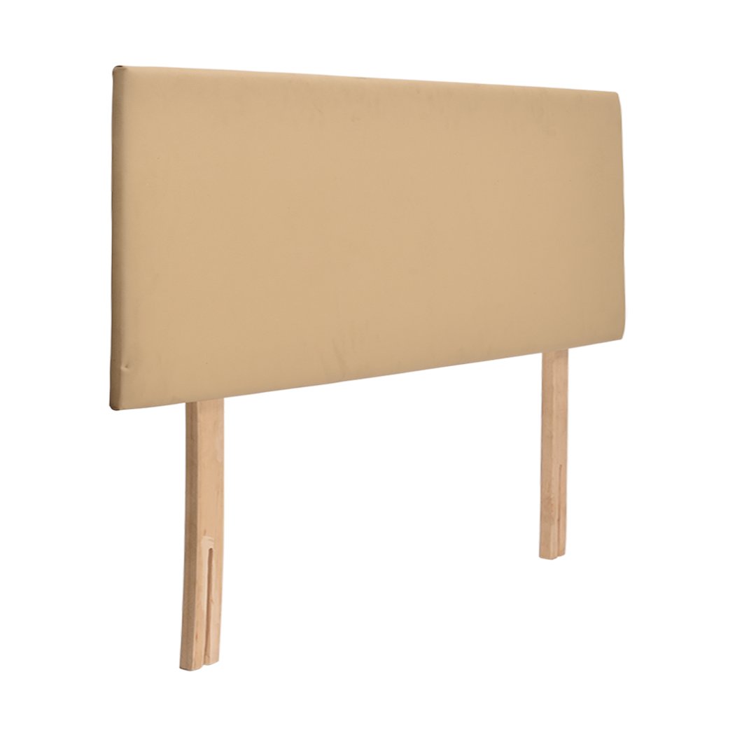 PU Leather Bed Headboard with Wooden Legs in Queen Size in Cream Colour Levede