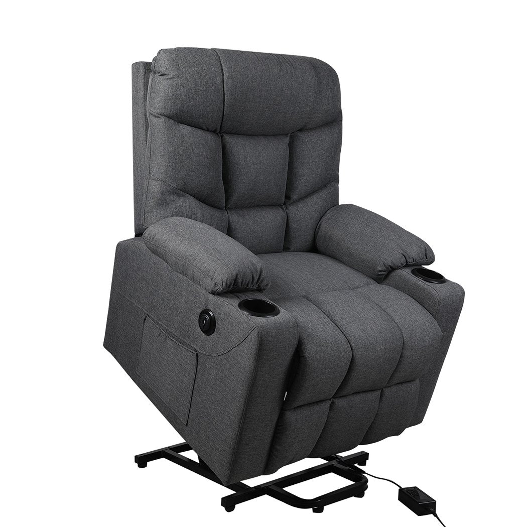 Levede Recliner Chair Electric Lift Chairs Armchair Lounge Fabric Sofa USB Charge Big Bedding Australia