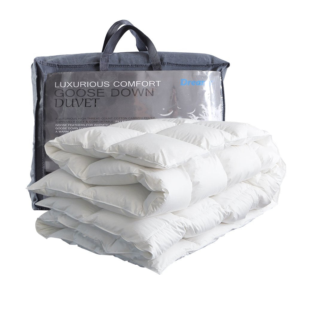 500GSM All Season Goose Down Feather Filling Duvet in Single Size Dreamz