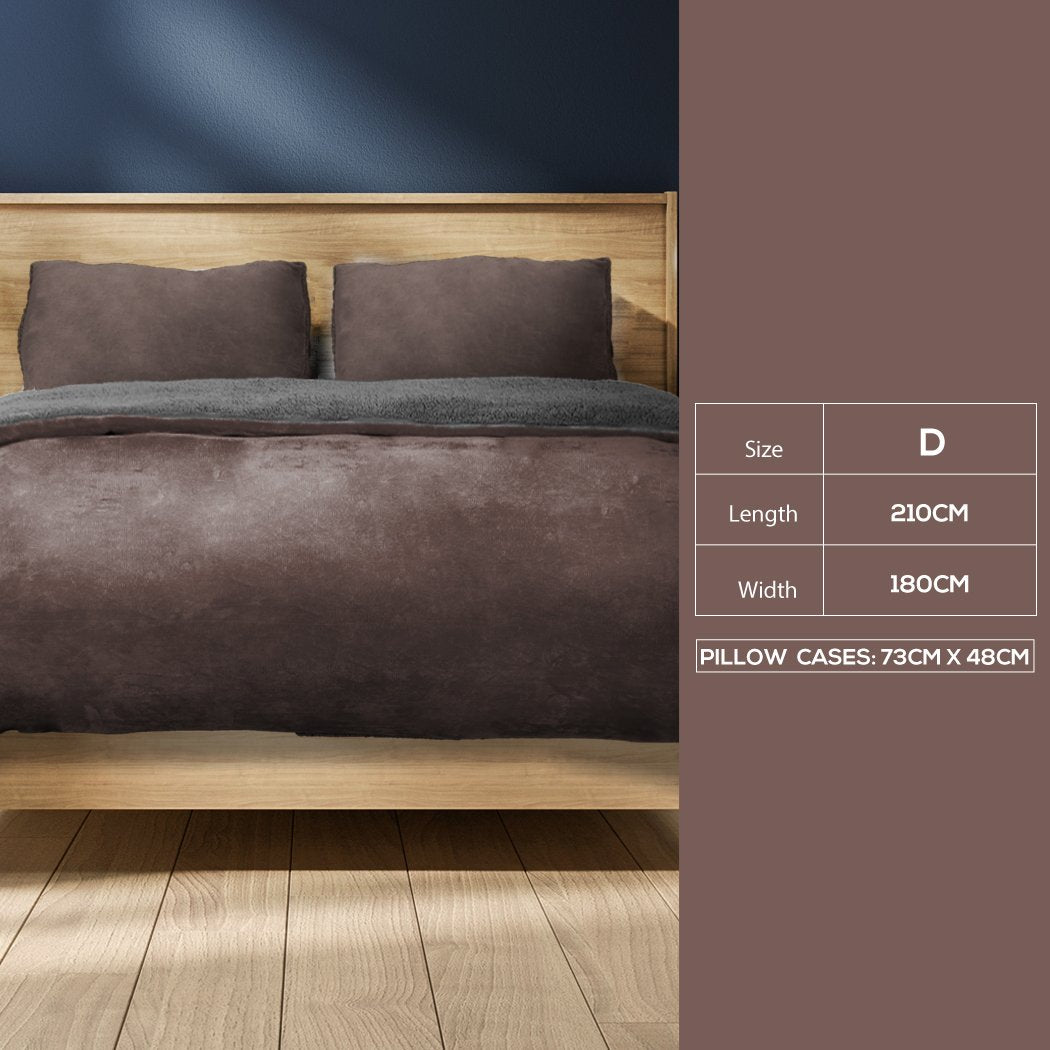 Luxury Bedding Two-Sided Quilt Cover with Pillowcase Double Size Taupe Big Bedding Australia