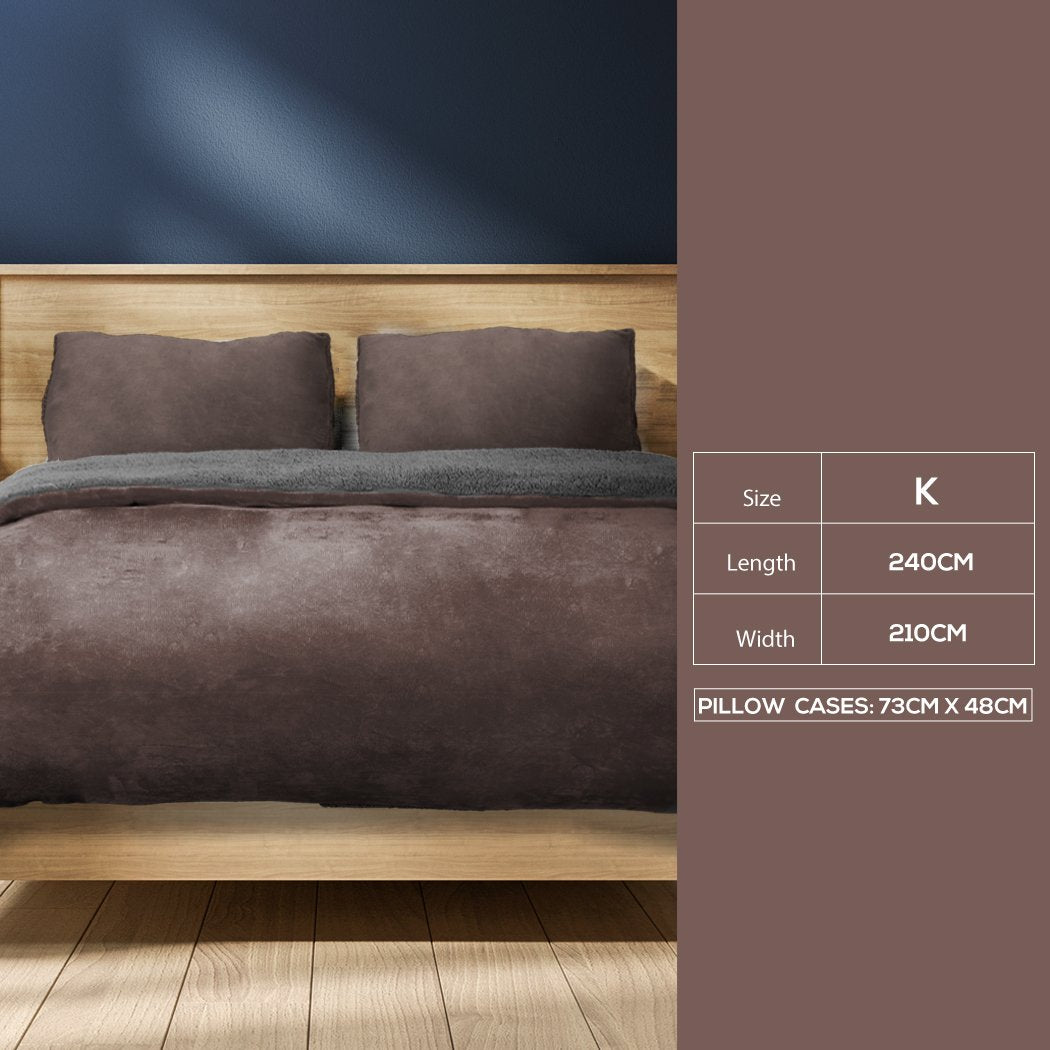 Luxury Flannel Quilt Cover with Pillowcase Mink King Big Bedding Australia