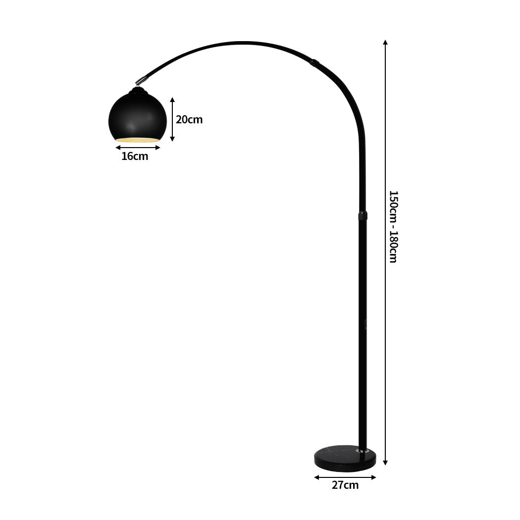 Modern LED Floor Lamp Stand Reading Light Height Adjustable Indoor Marble Base Big Bedding Australia