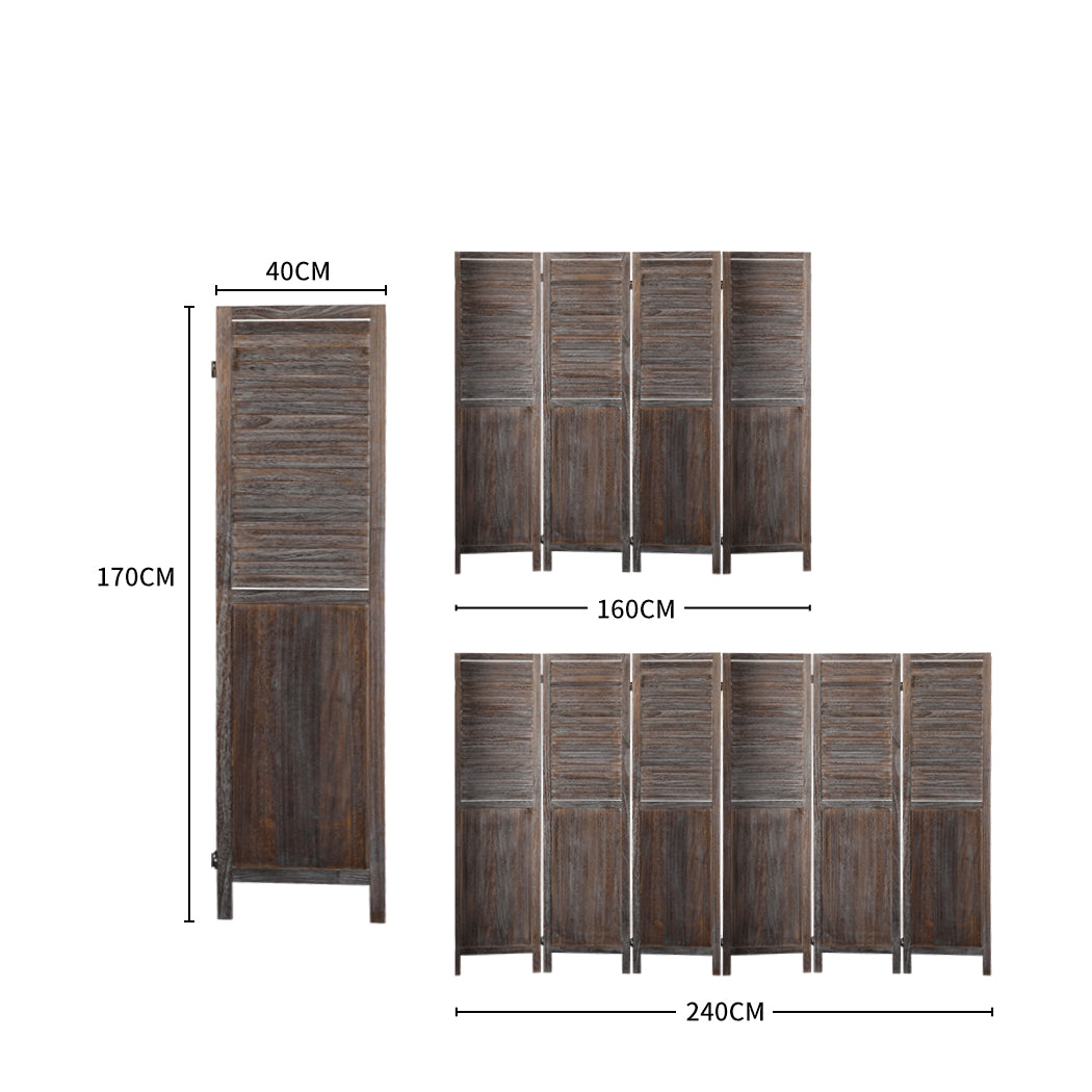 4 Panel Room Divider Folding Screen Privacy Dividers Stand Wood Brown Big Bedding Australia