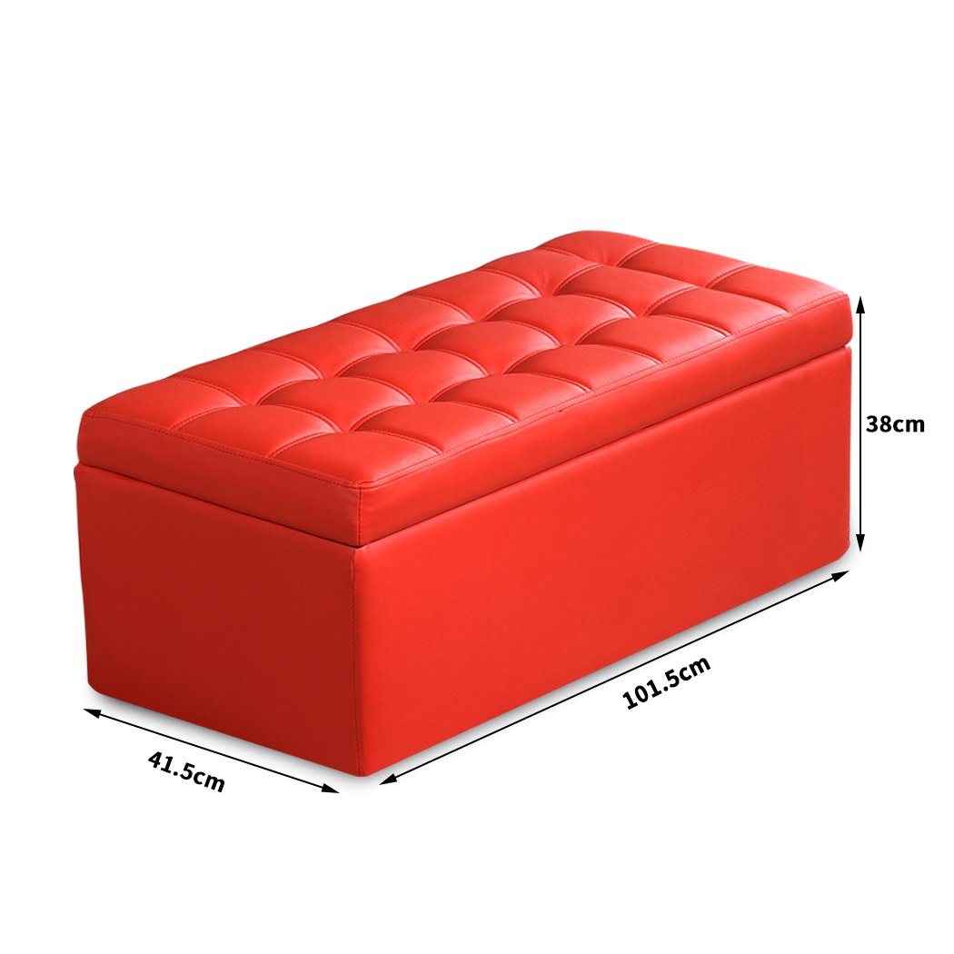 Blanket Box Storage Ottoman PU Leather Fabric Chest Toy Clothes Foot Stool Bed Big Bedding Australia