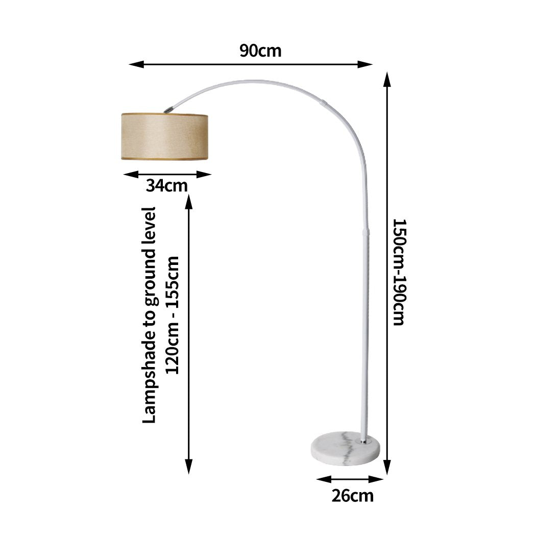 Modern LED Floor Lamp Reading Light Free Standing Height Adjustable Marble Base Big Bedding Australia