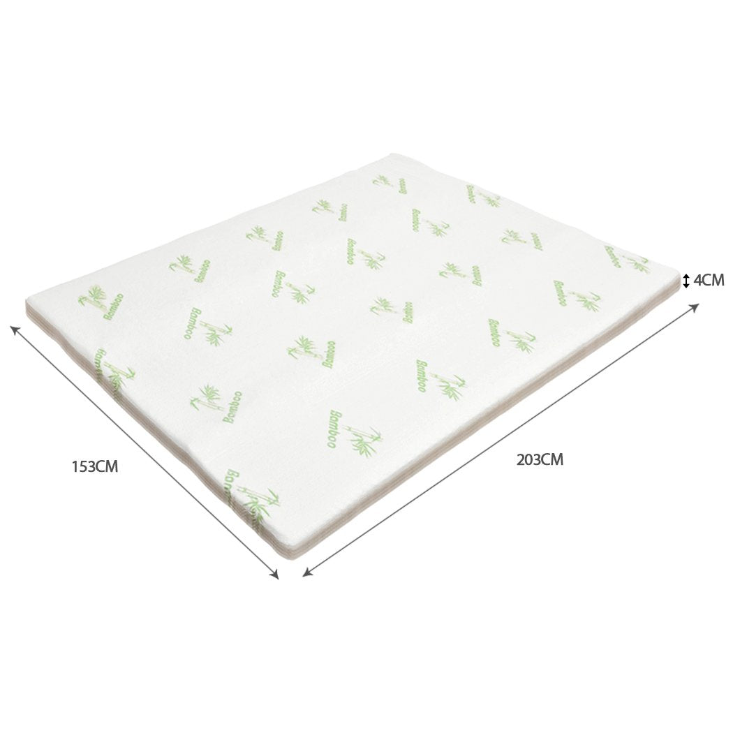 4cm Bedding Cool Gel Memory Foam Bed Mattress Topper Bamboo Cover Queen Dreamz