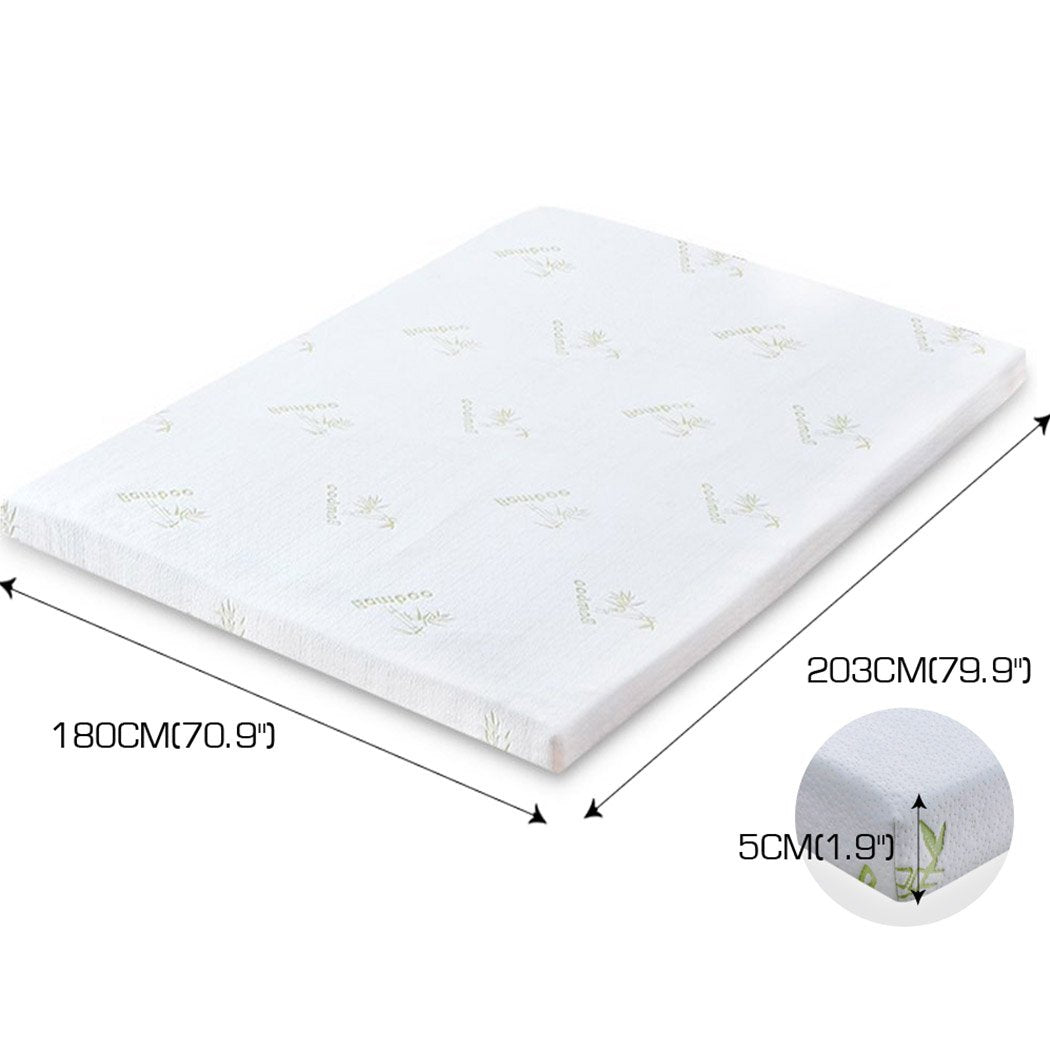 8cm Thickness Cool Gel Memory Foam Mattress Topper Bamboo Fabric King Dreamz