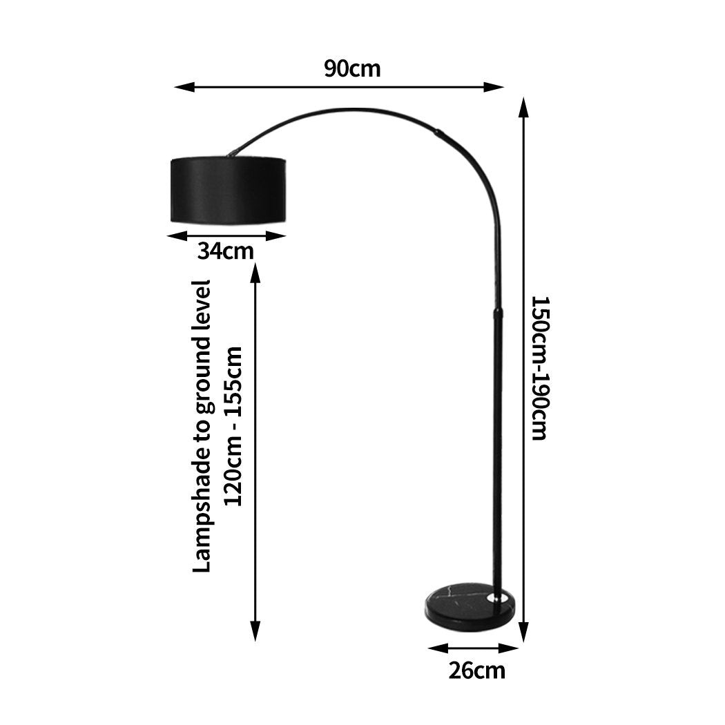 Modern LED Floor Lamp Reading Light Free Standing Height Adjustable Marble Base Big Bedding Australia