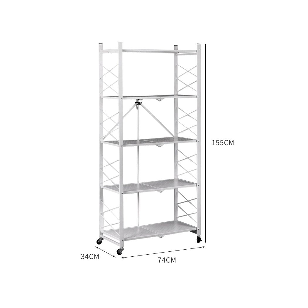 Foldable Storage Shelf Display Rack Bookshelf Bookcase Shelving Metal Organiser Big Bedding Australia