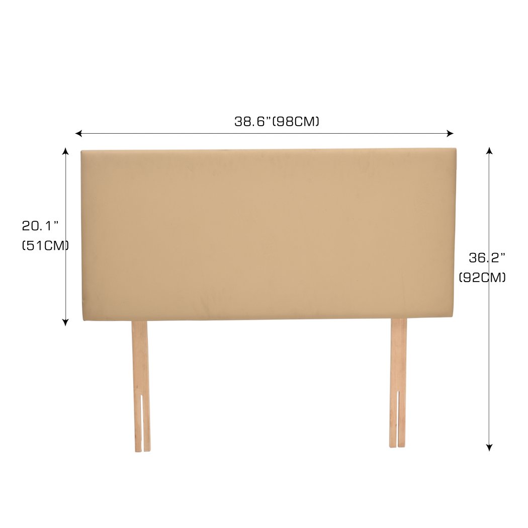 Bed Frame Bed head PU Leather With Wooden Leg Single Size Levede