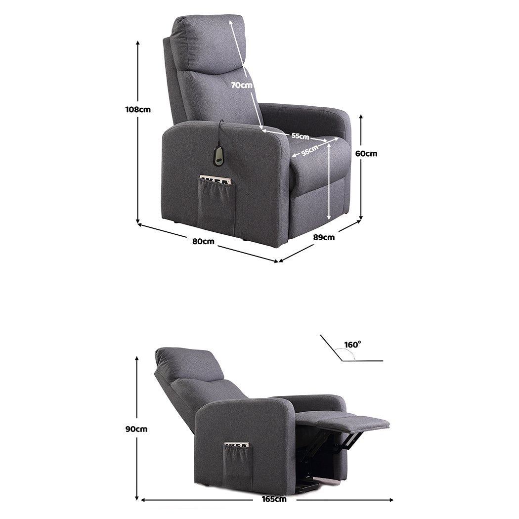 Electric Massage Chair Heating Recliner Chairs Armchair Lift Lounge Sofa Levede
