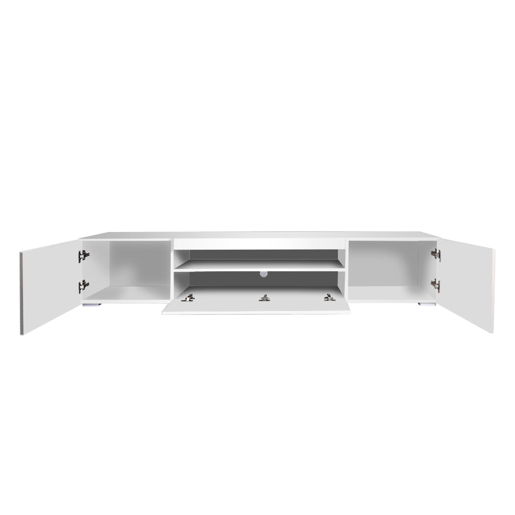 TV Cabinet Entertainment Unit Stand RGB LED Furniture Wooden Shelf 200cm Levede