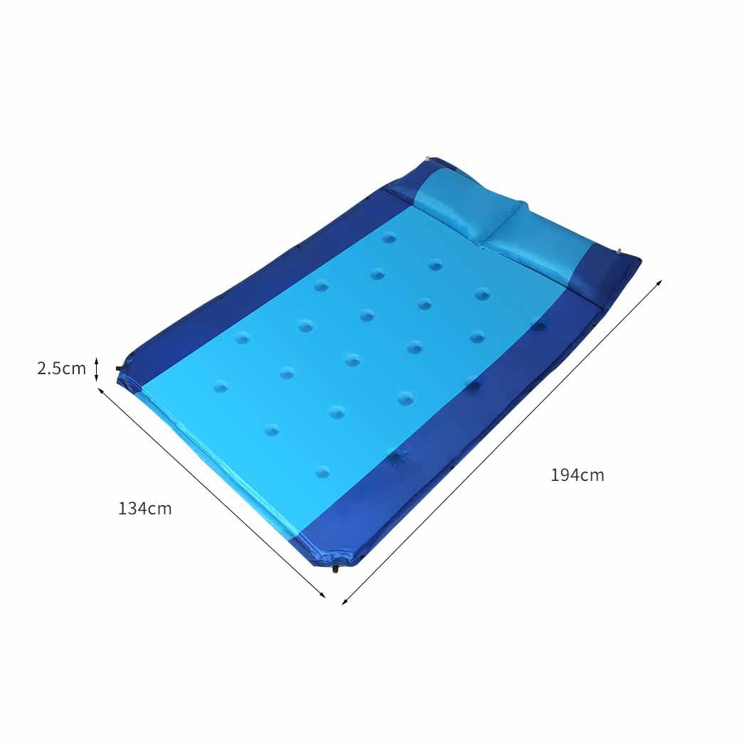Self Inflating Mattress Double Sleeping Mat Air Bed Pad Camping Hiking Pillow Mountview