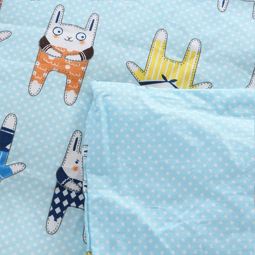 142x105cm Kids Cotton Weighted Blanket Lap Pad Cartoon Print Cover Blue Dreamz