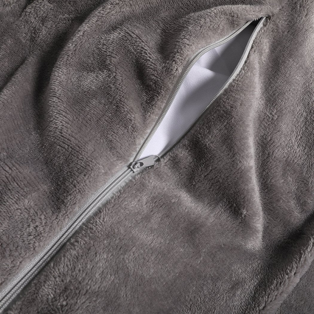 Luxury Flannel Quilt Cover with Pillowcase Silver Grey Double Big Bedding Australia