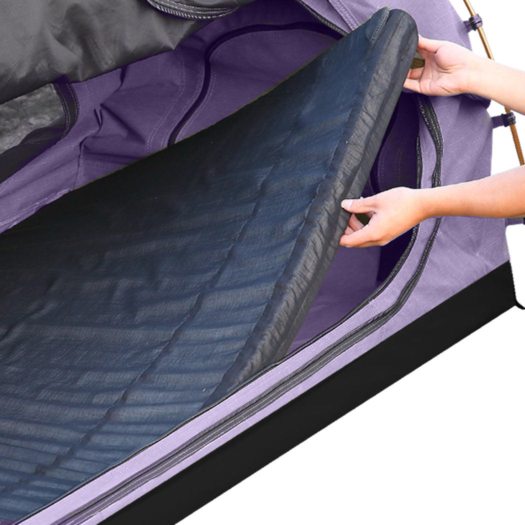 Double King Swag Camping Swags Canvas Dome Tent Hiking Mattress Purple Mountview