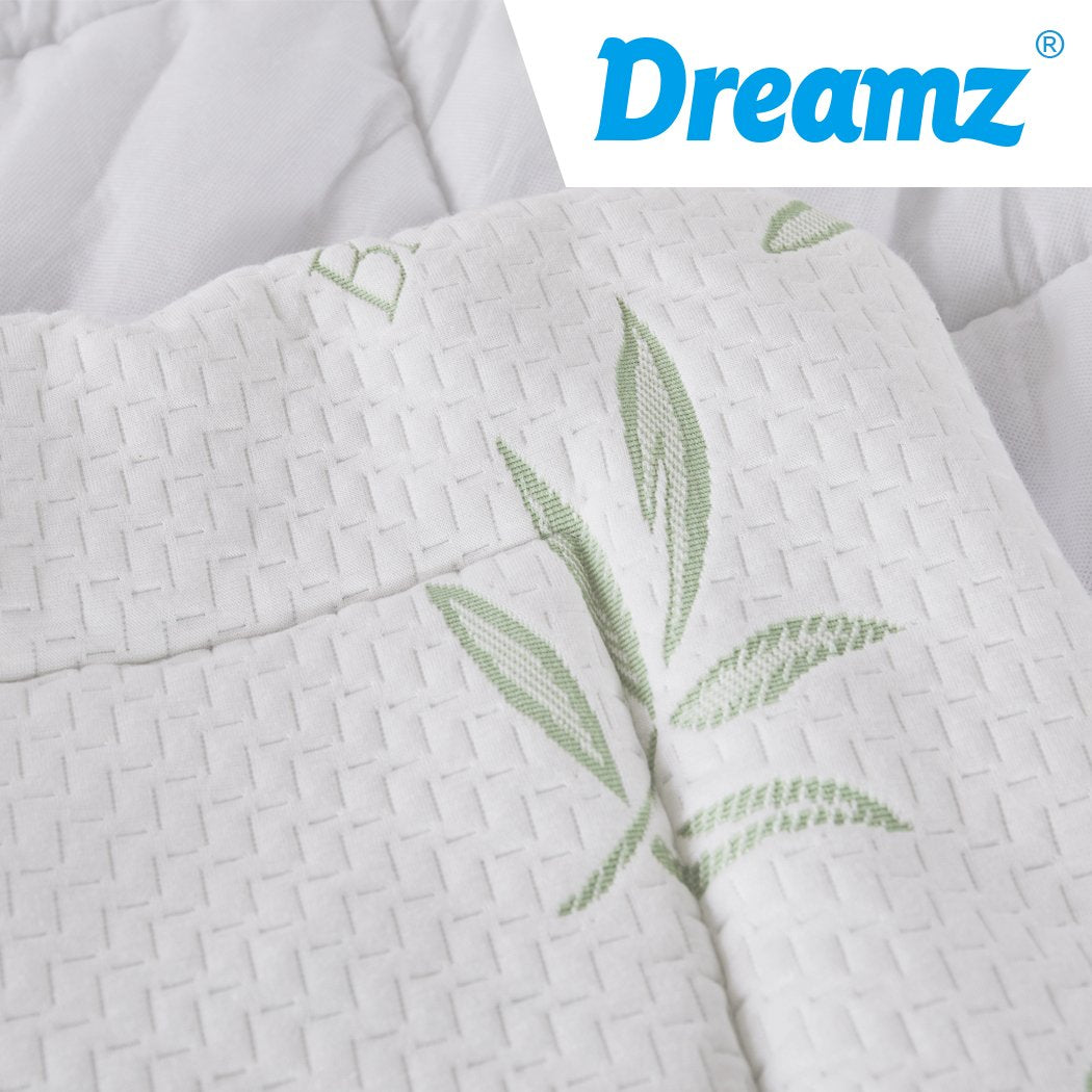Bamboo Pillowtop Mattress Topper Protector Waterproof Cool Cover King Dreamz
