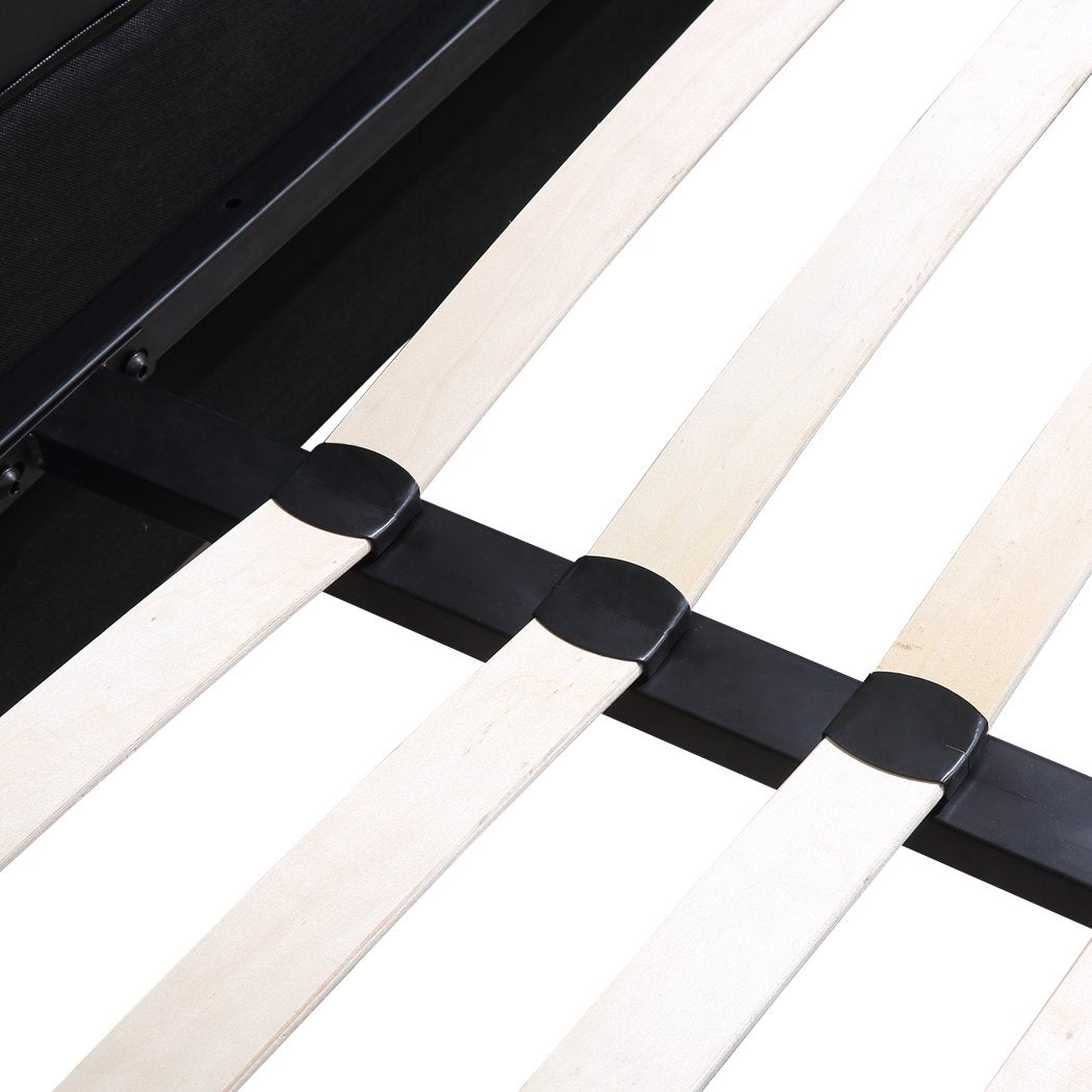 Gas Lift Bed Frame Premium PU Leather Base Mattress Storage Queen Size Levede