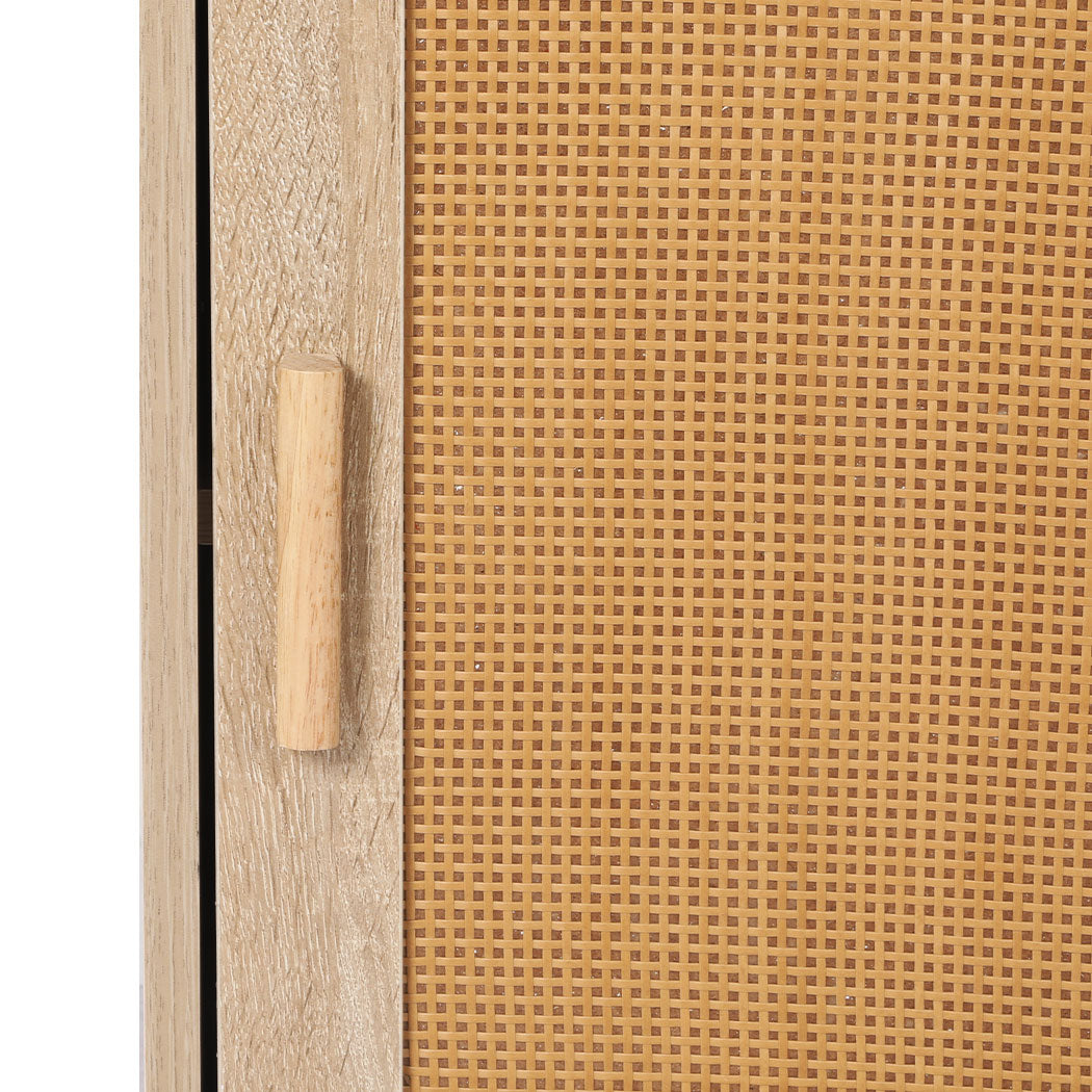 Bedside Tables Rattan Wood Side Table Nightstand Storage Cabinet Bedroom Levede