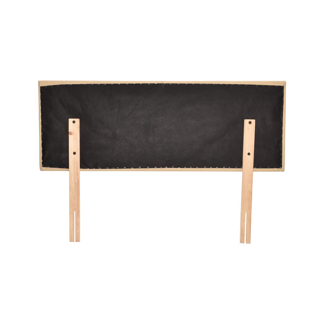 Bed Frame Bed head PU Leather With Wooden Leg Single Size Levede