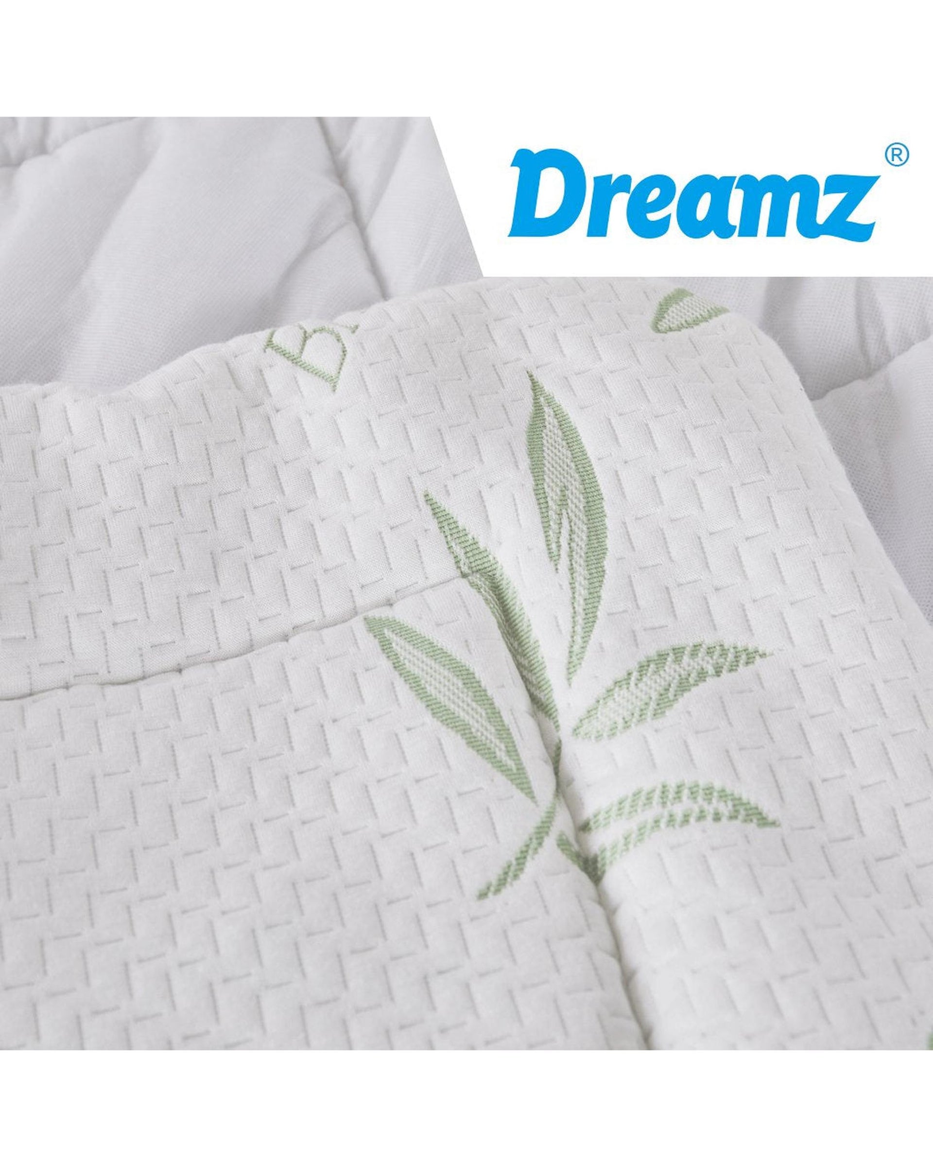 Bamboo Pillowtop Mattress Topper Protector Waterproof Cover King Single Dreamz