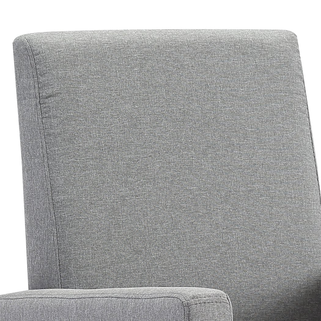 Nursing Baby Feeding Rocking Chair Linen Fabirc Solid Wood Frame Grey Levede