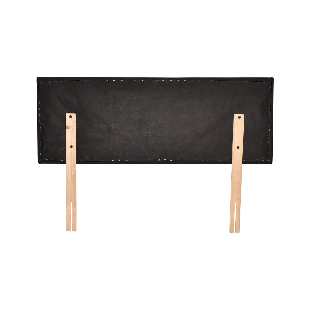 PU Leather Bed Headboard with Wooden Legs in Single Size in Black Colour Levede