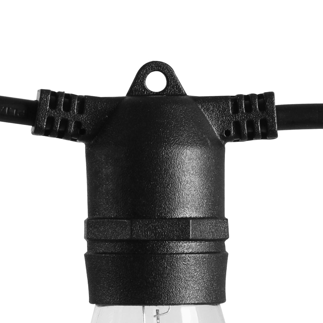 17m Festoon String Lights Solar Powered Xmas Party Waterproof outdoor Big Bedding Australia