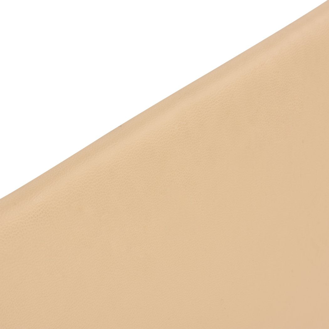 PU Leather Bed Headboard with Wooden Legs in Single Size in Cream Colour Levede