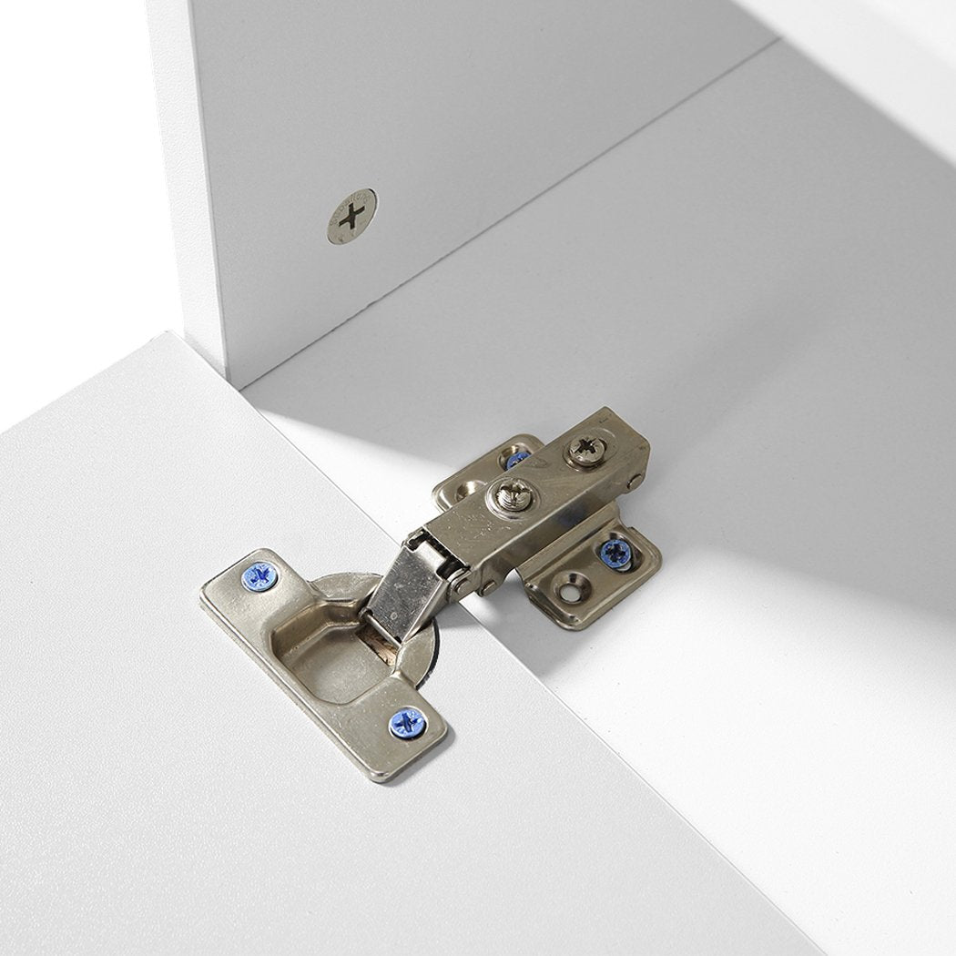 TV Cabinet White Entertainment Unit Stand Wooden LED Lowline Media Storage Shelf Levede