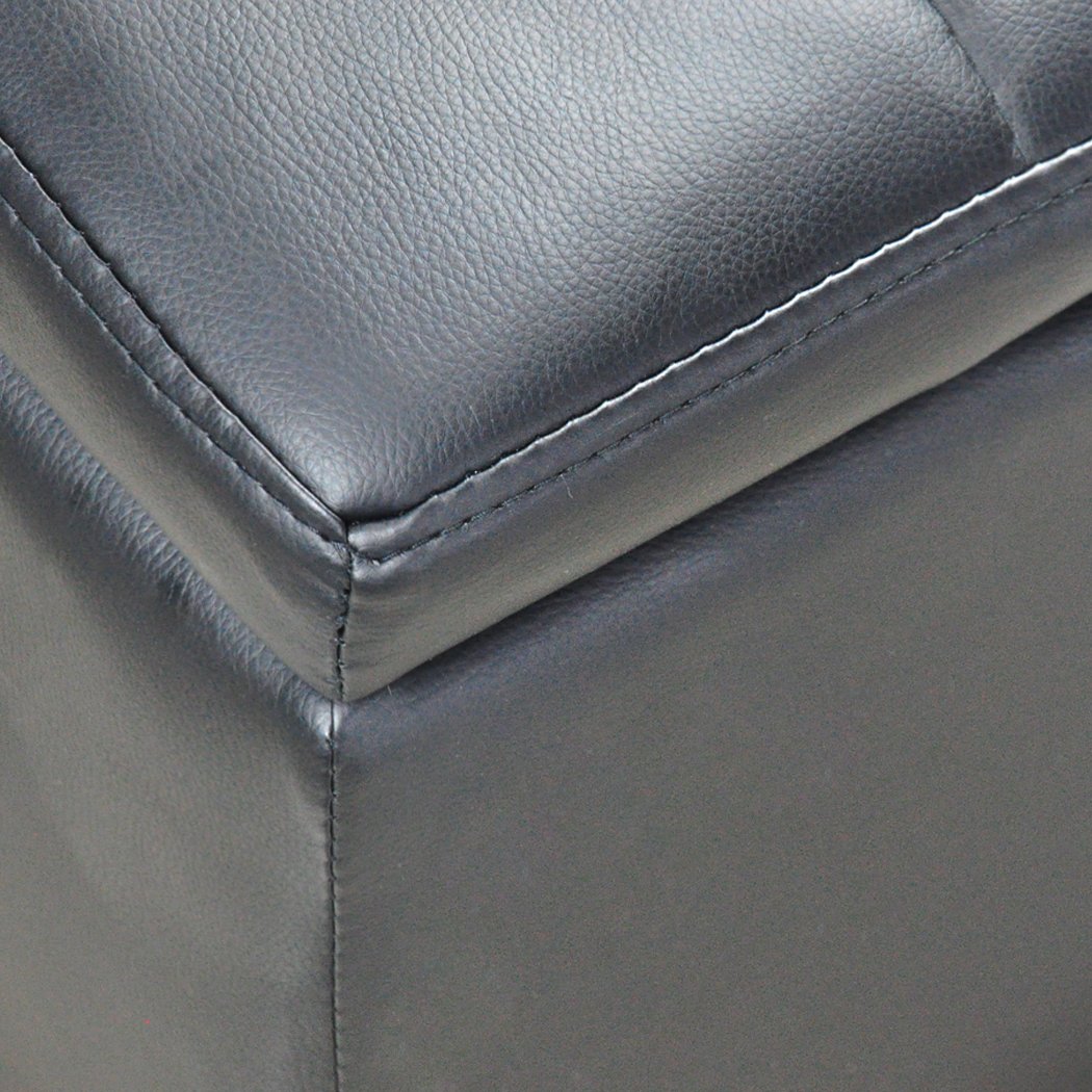 Blanket Box Storage Ottoman PU Leather Fabric Chest Toy Clothes Foot Stool Bed Big Bedding Australia