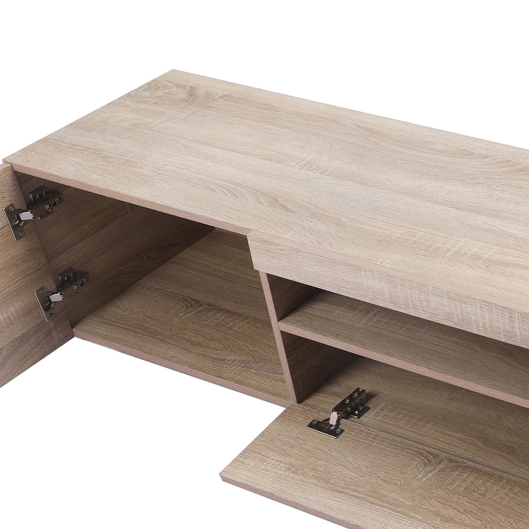 TV Cabinet Entertainment Unit Stand RGB LED Furniture Wooden Shelf 200cm Levede