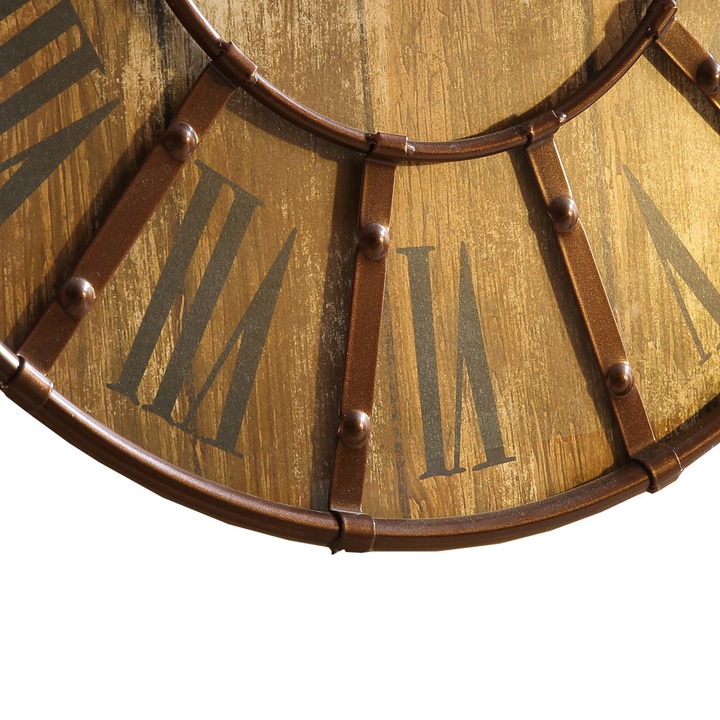Rustic Vintage Large Wall Clock Roman Numerals Giant Open Face Metal Art 60cm Big Bedding Australia