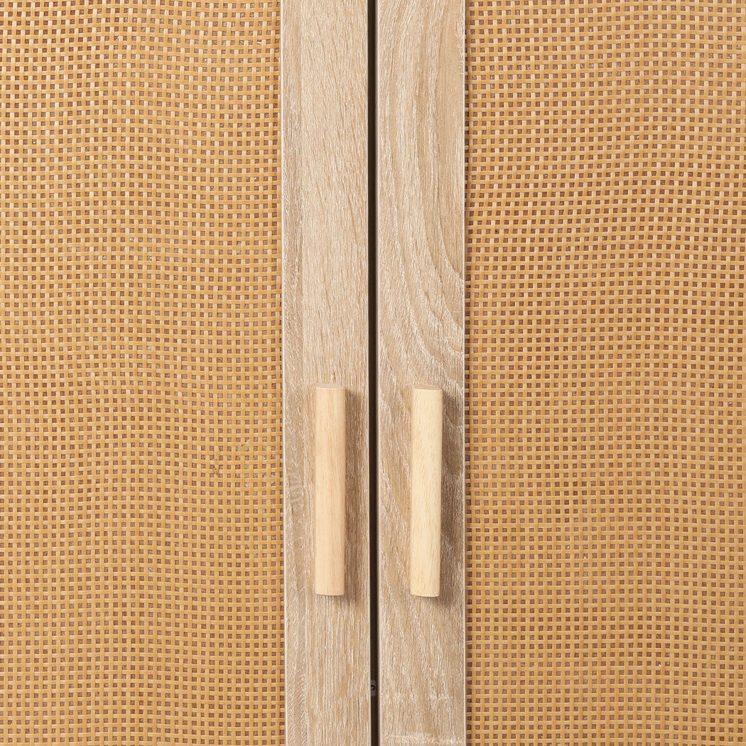 Storage Cabinet Rattan Dresser Chest of Drawers Tallboy Wooden Cabinet Levede