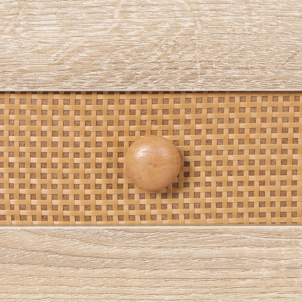 Bedside Tables Rattan Wood Drawers Nightstand Storage Cabinet Bedroom Levede