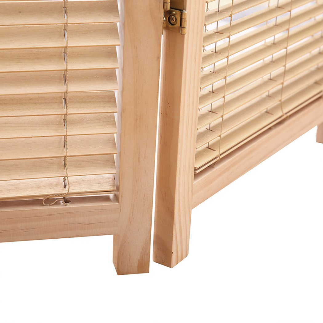6 Panel Free Standing Foldable  Room Divider Privacy Screen Wood Frame Levede
